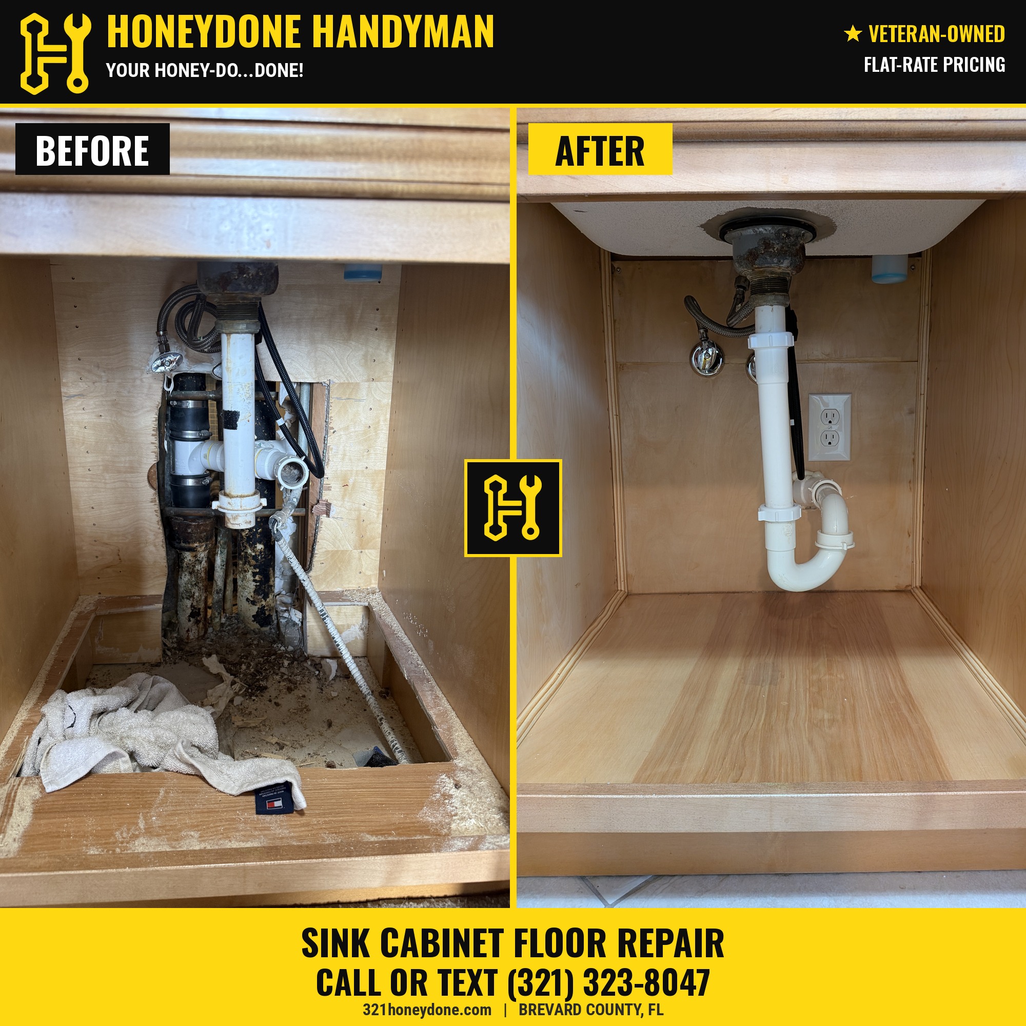 Cabinet and wall repair